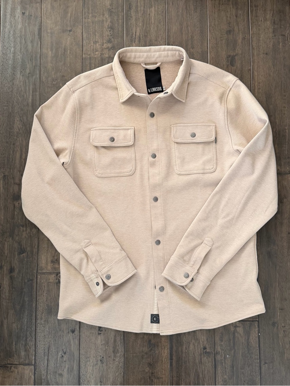 Linksoul Wyeth Shacket Shirt Jacket Mens Tan Heather XL